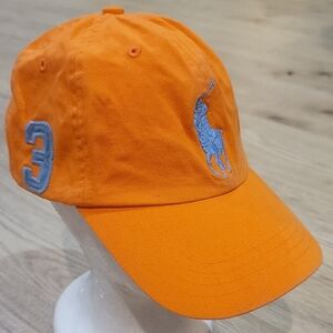 Polo by Ralph Lauren Orange Baseball Hat Cap Kids Youth Size 8-20